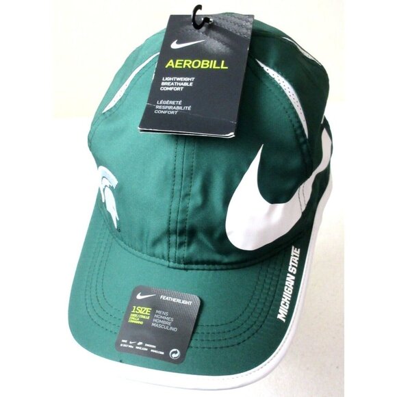 Nike Dri-Fit Men's Michigan State University Spartans Hat Cap Green White NWT - Picture 1 of 3